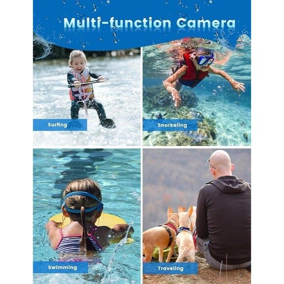 4K 48MP Underwater Camera, 16FT Waterproof Digital Camera with 32GB Card, OBO - Picture 6 of 8